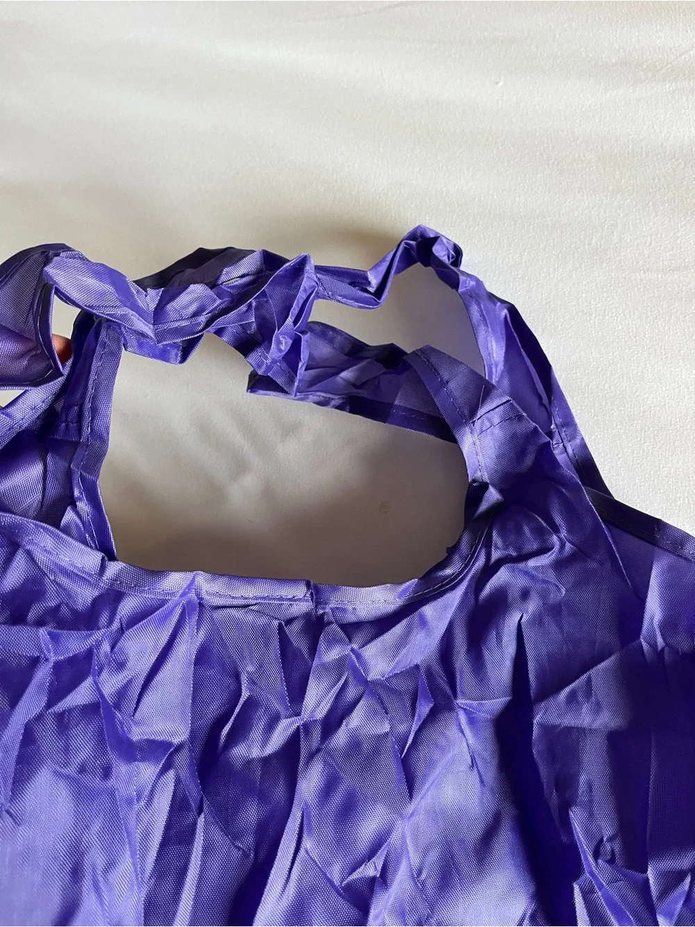 NYU Purple Nylon Packable Reusable Shopping Tote Bag Drawstring Pouch Blue 12x12